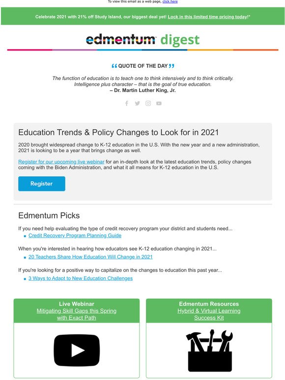 [January Digest] 2021 Education Trends & Policy Changes, Hybrid & Virtual Learning Success Kit, and More!