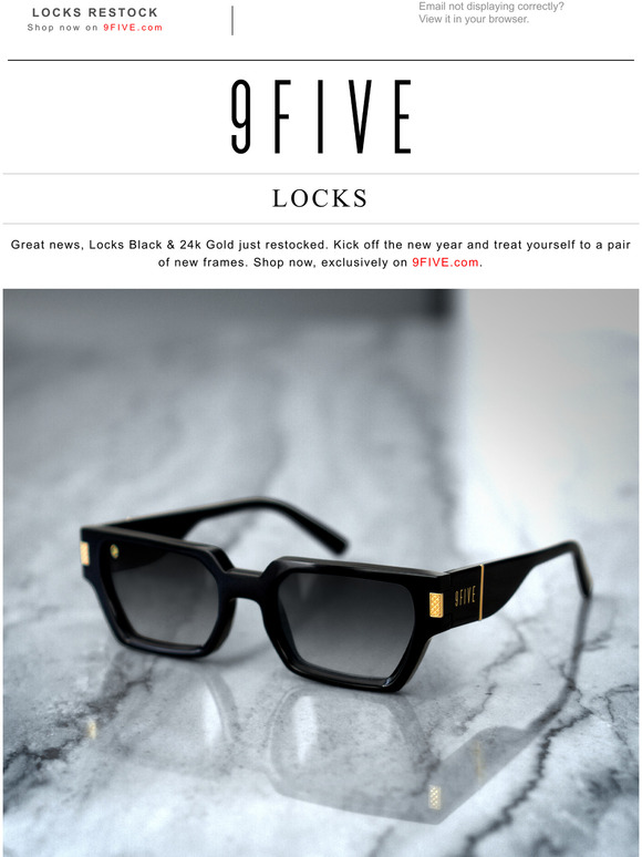 NTWRK - 9FIVE Locks Black & 24K Gold Sunglasses