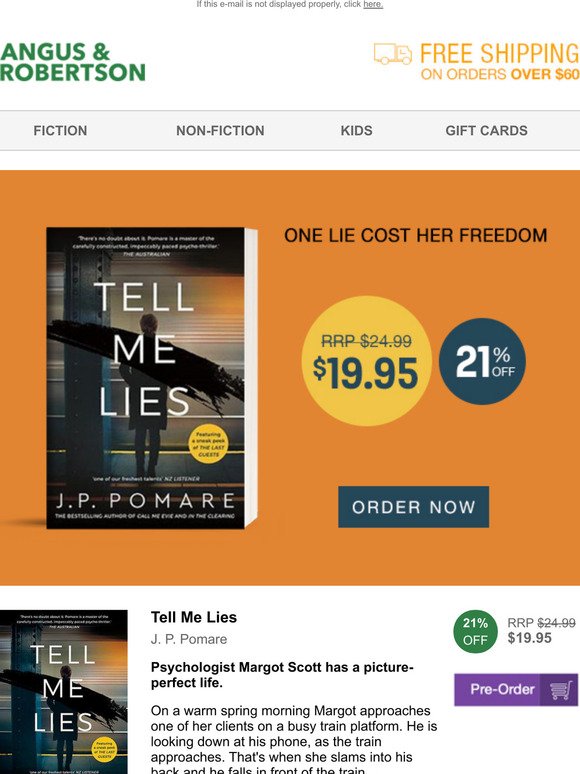 Tell Me Lies is out now: a new novel by J.P. Pomare