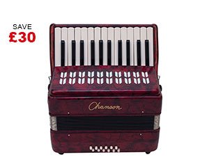 Chanson Piano Accordion 12 Bass Red