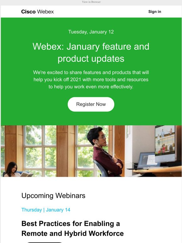 Webex Webinars in January:  New Features and 4 Trends Shaping the Future of Work