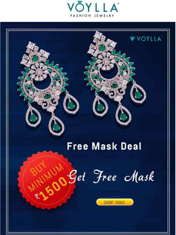 📢Get free mask on minimum purchase of  ₹1500😍😎