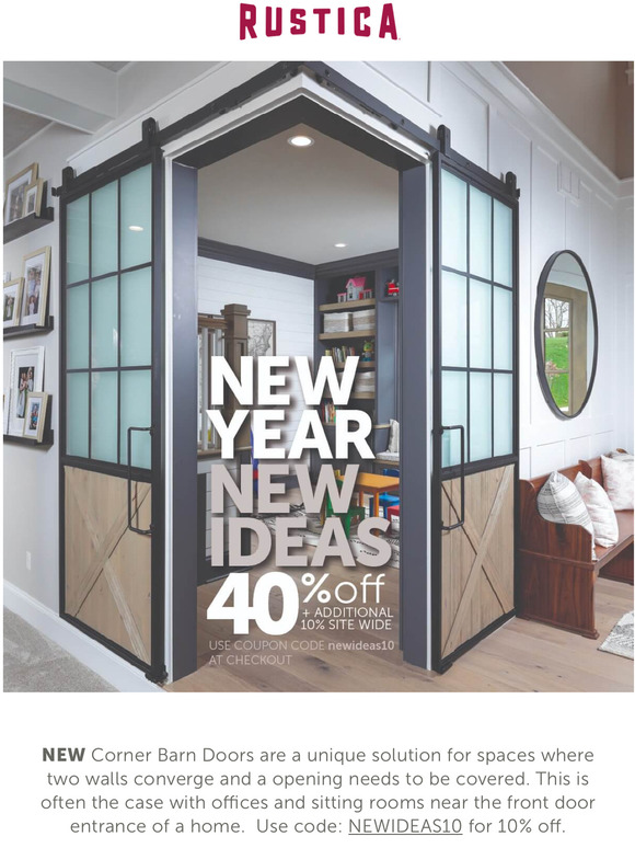 Rustica Hardware New Corner Barn Doors 10 Off Coupon Milled
