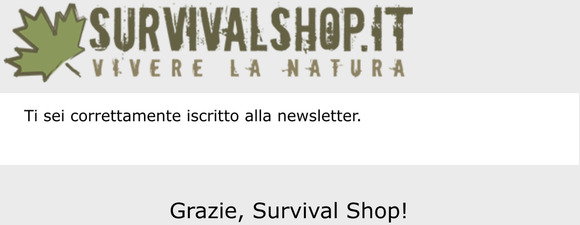 Iscrizione alla newsletter confermata