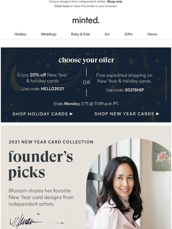 Minted Take a look at our founder's favorites. Milled