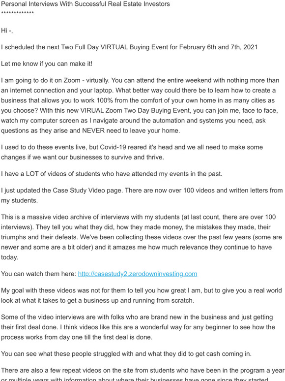 How They Did It - 100+ Video Case Studies From Successful Investors - Over 25 hours of training
