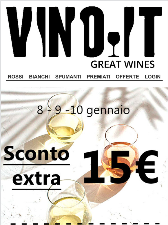 📢 EXTRA SCONTO 15 EURO fino a domenica -