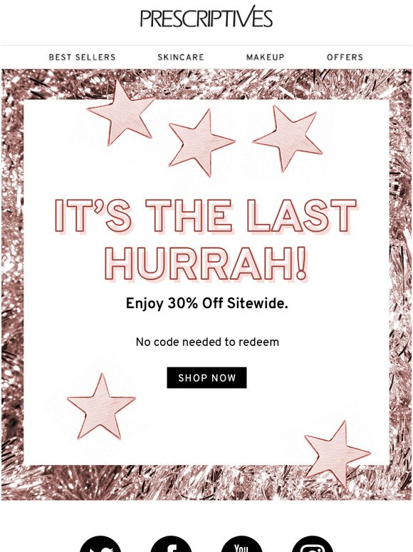 FINAL HOURS: 30% OFF Any Purchase 