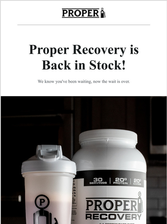 Proper Recovery is Back!