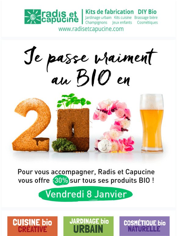 Radis et Capucine : -30% sur les produits bio vendredi 8 janvier seulement !