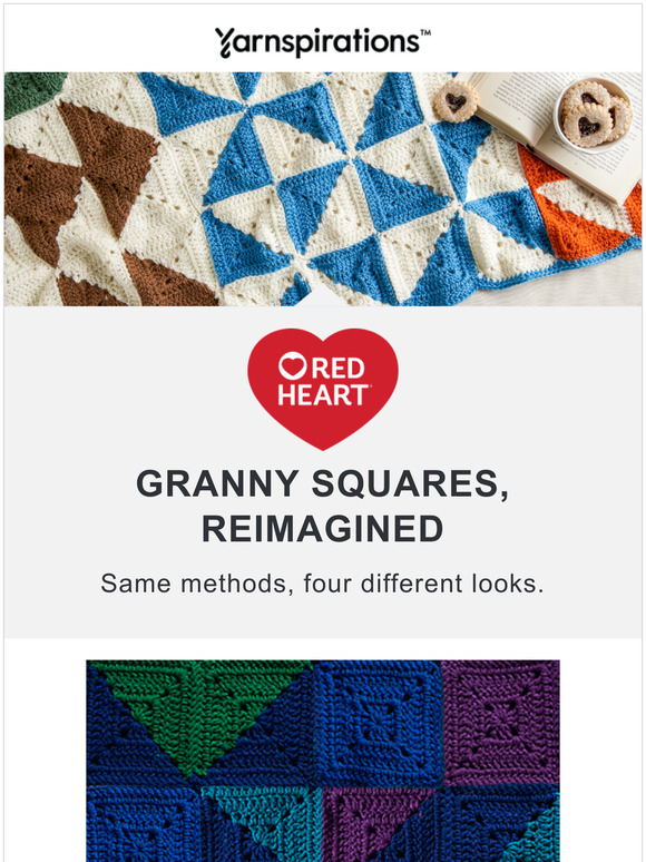 Yarnspirations 4 *NEW* granny square blankets Milled