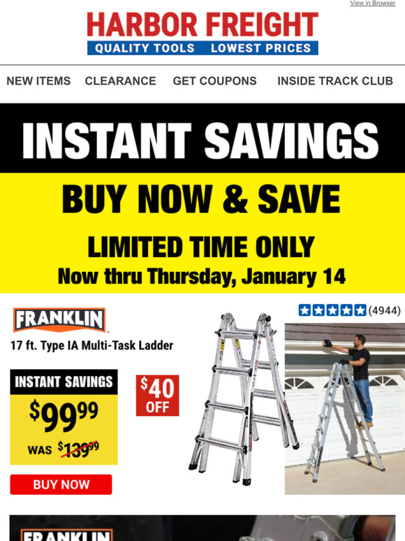 Harbor Freight Your INSTANT SAVINGS are Here Milled