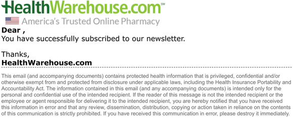 Newsletter subscription success