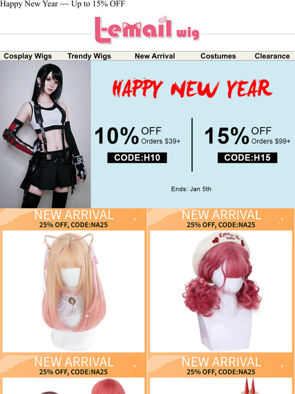 L-email Wig Up to 15% OFF