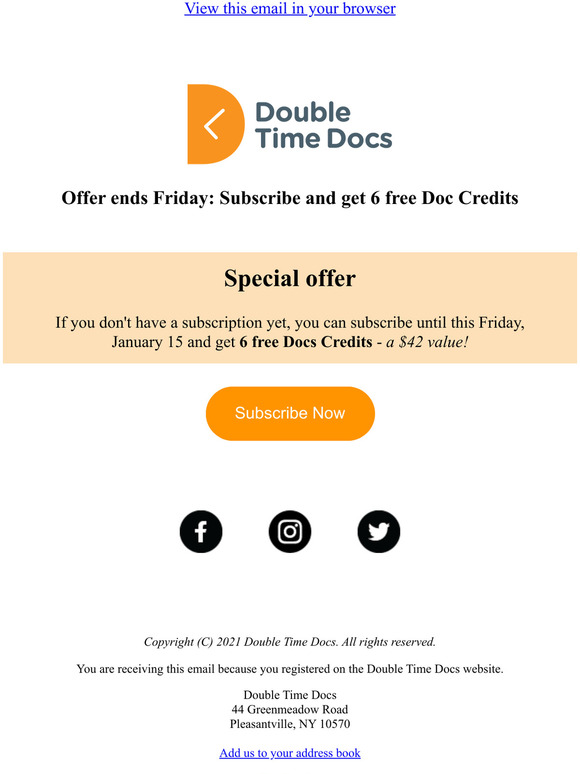 1 week left for 6 Free Doc Credits