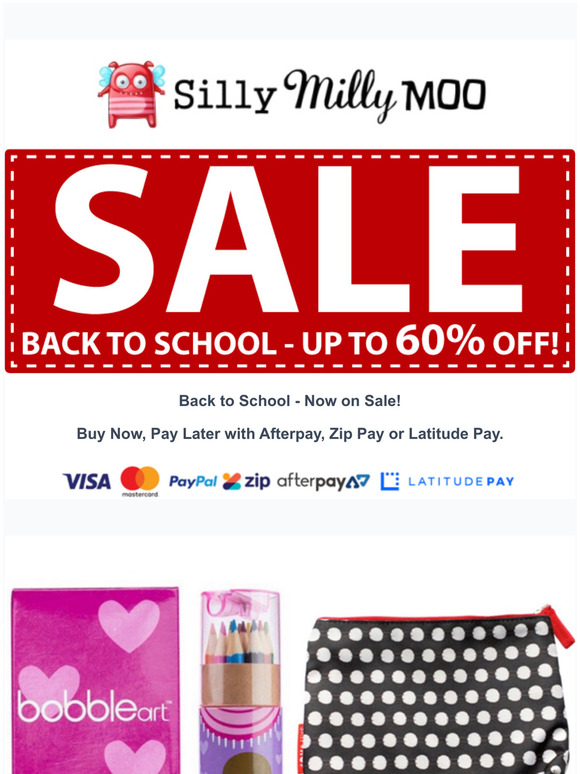 Back to School Sale - up to 60% off!
