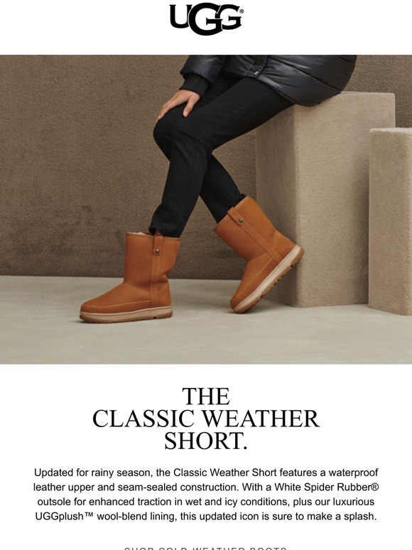 classic weather waterproof leather short boots