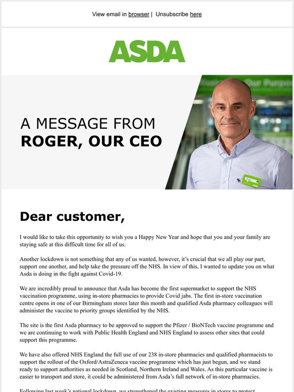 mobile.asda.com: A message from Roger, our CEO