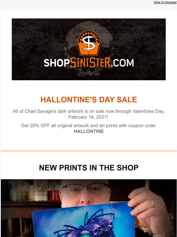 Hallontine's Day Sale! 20% OFF All of Chad Savage's Artwork - Originals & Prints!