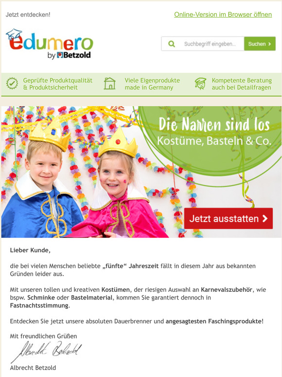 Bunte Faschingskostüme & vieles mehr