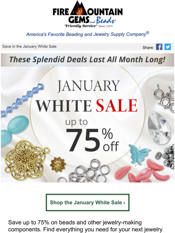 Fire Mountain Gems Up to 75 Off Thousand of JewelryMaking Supplies