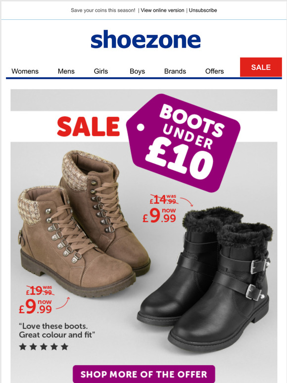 shoe zone sale boots