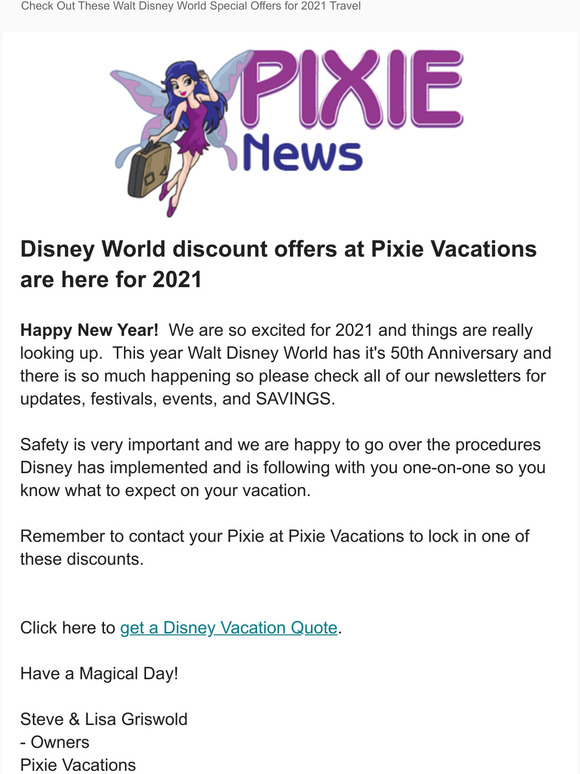 New Walt Disney World Special Offers for 2021 Travel