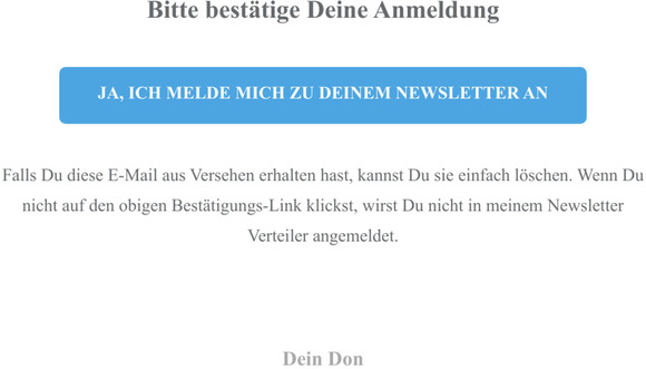Bestätige Deine Anmeldung