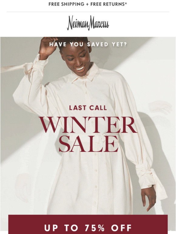 Neiman Marcus Last Call Winter Sale 75 off sweaters, dresses, shoes