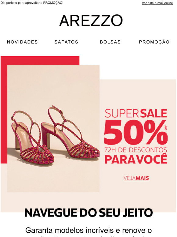 Arezzo: 💣💥 Itens a partir de R$ 59,90 no TUDO COM 50% | Milled