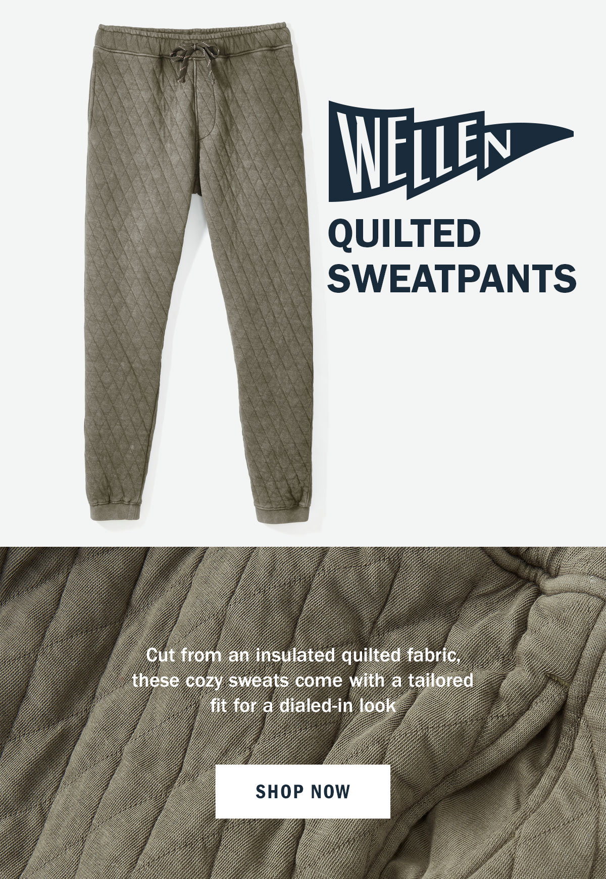 wellen quilted sweatpants