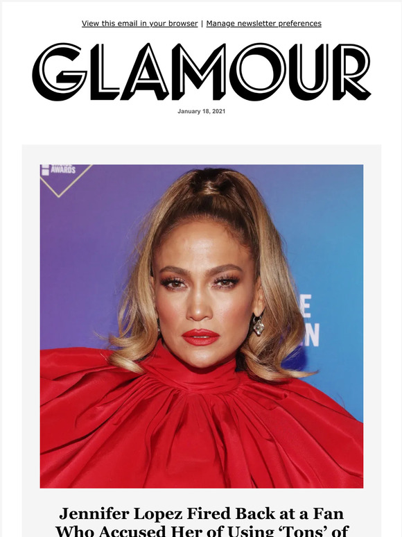 Glamour: Jennifer Lopez Fired Back at a Fan Who Accused Her of Using ...