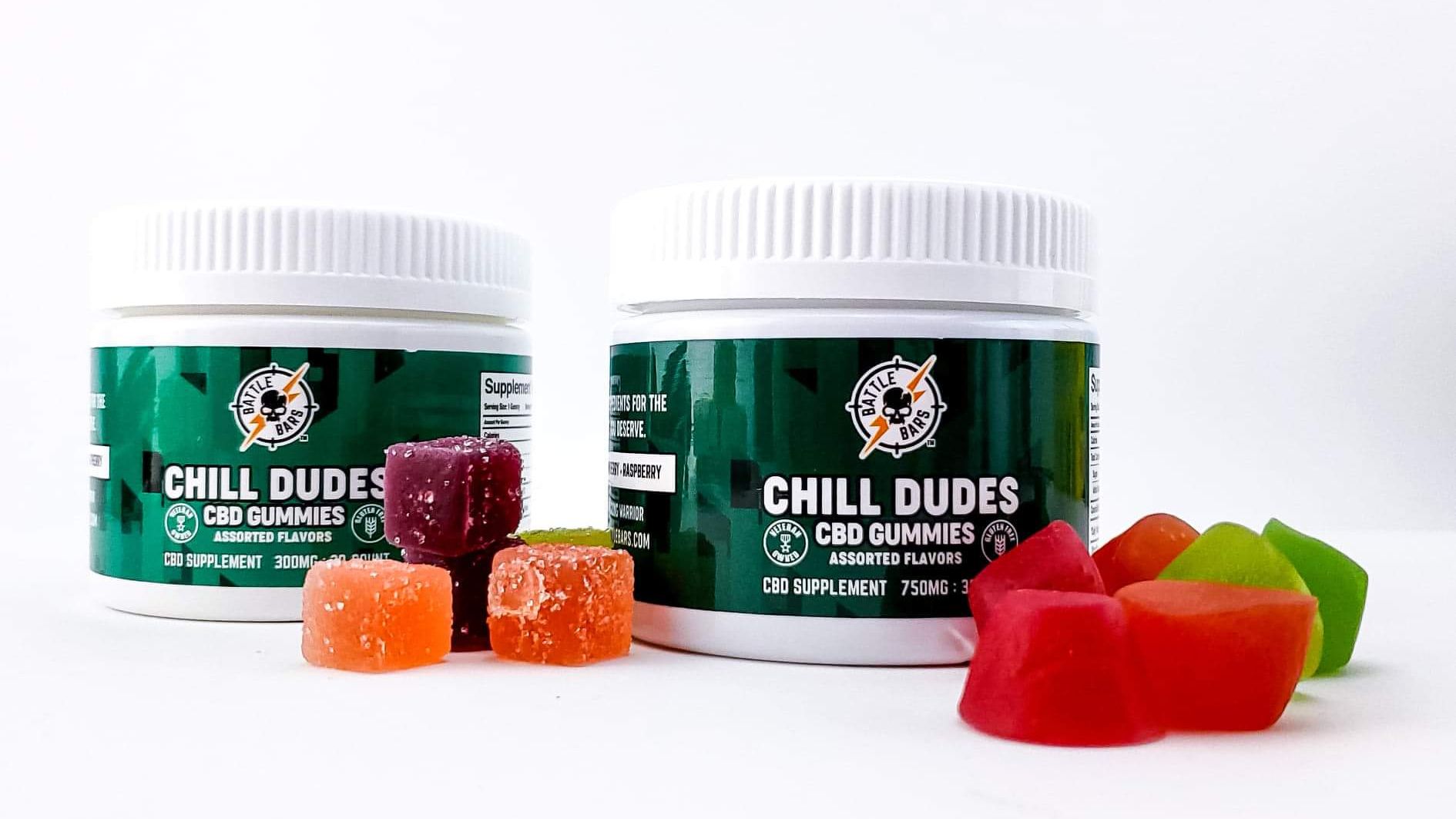 Battle Bars LLC NEW CBD "Chill Dudes" Gummies Milled