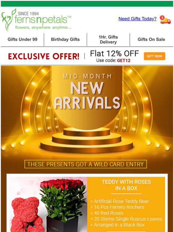 Ferns N Petals UAE Magical January New Arrivals Extra Sitewide