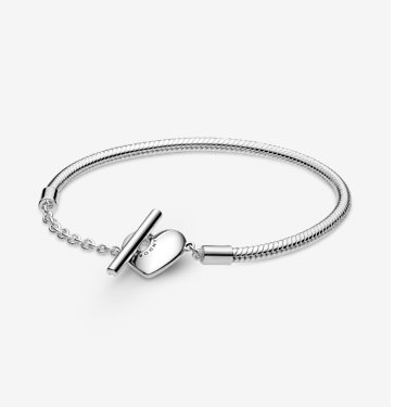 Pandora Moments Heart T-Bar Snake Chain Bracelet