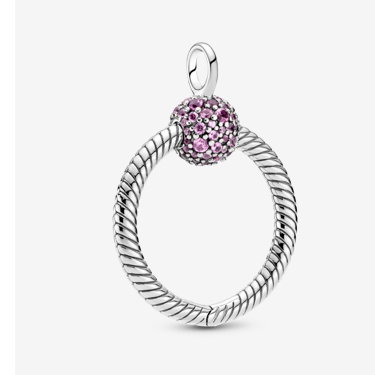 Pandora Moments Small Pink Pavé O Pendant
