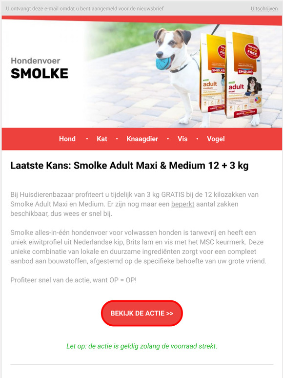 Laatste Kans: Smolke 12 + 3 kg nog maar beperkt beschikbaar