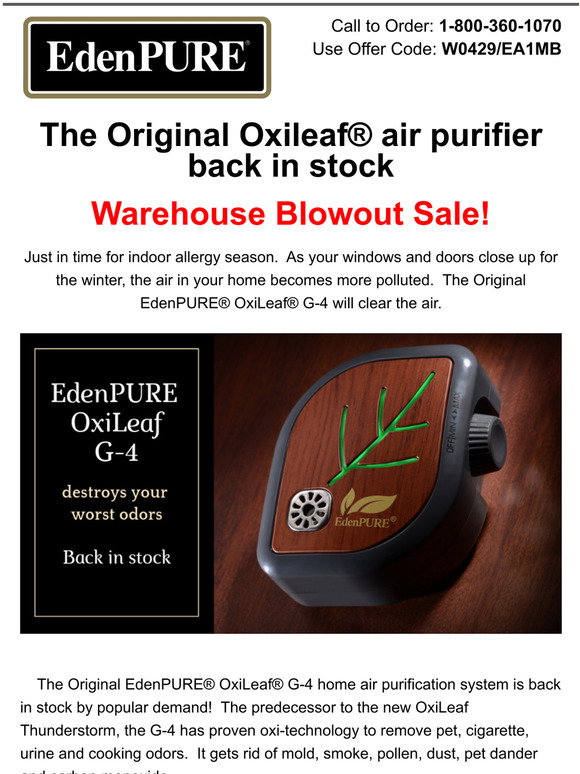 EdenPURE®: One-time EdenPURE BOGO offer is here! | Milled