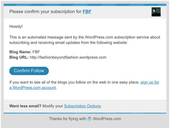 Confirm your subscription for FBF
