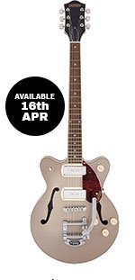 Gretsch G2655T-P90 Streamliner CB JR. With Bigsby Electric Guitar - Two-Tone Sahara Metallic and Vintage Mahogany Stain