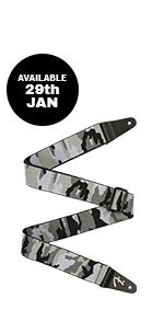 Fender Weighless 2 Inch Camo Guitar Strap - Grey