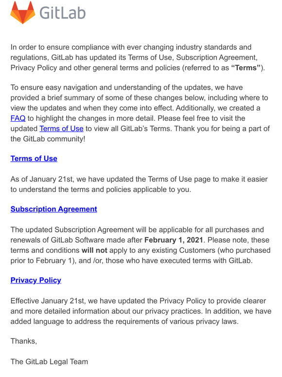 We've made some changes to our Policies and Terms of Use