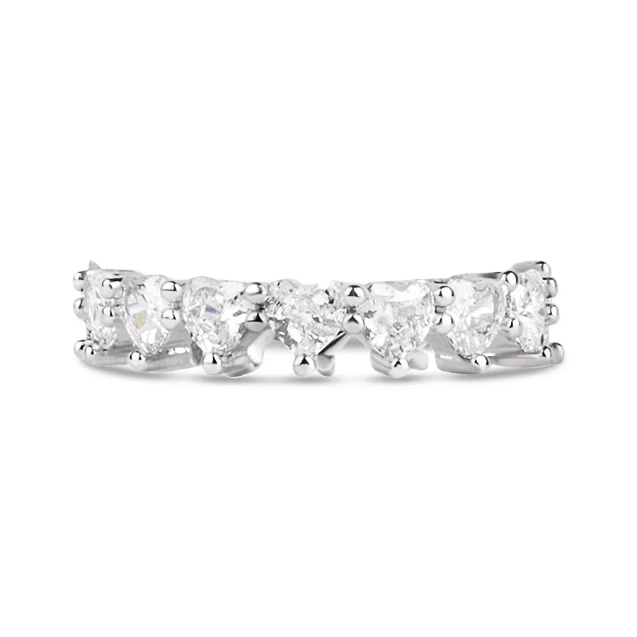 Image of Heart Cut Full CZ Eternity Band .925 sterling silver