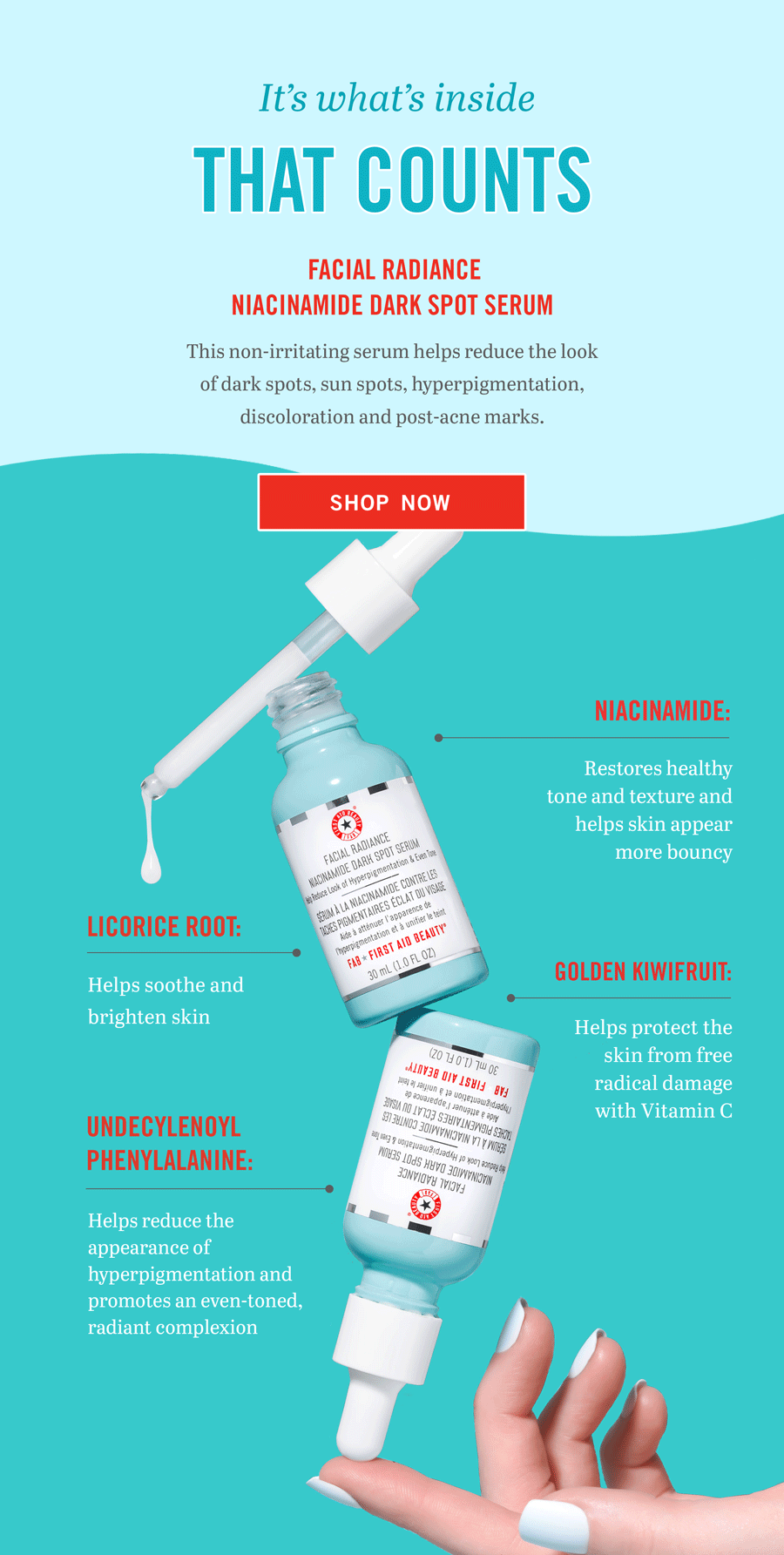 facial radiance niacinamide dark spot serum