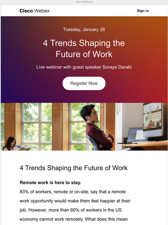 Live Webinar:  4 Trends Shaping the Future of Work