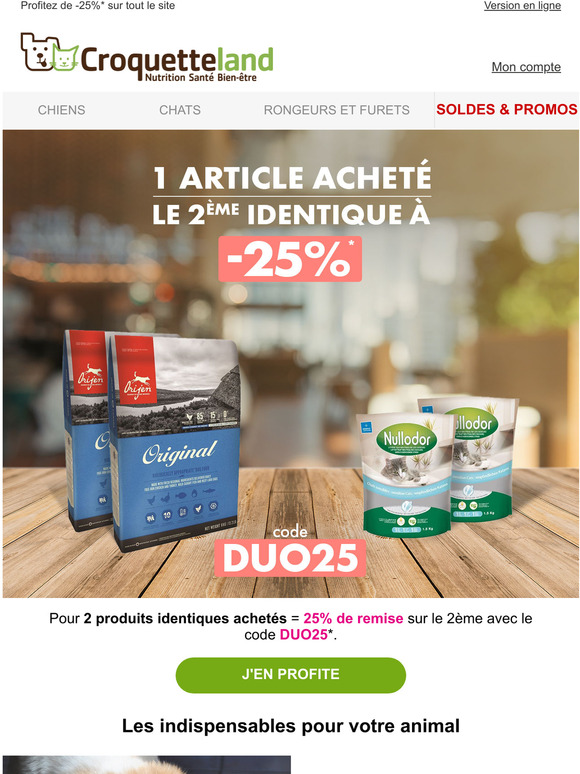 Croquetteland 2 produits achetés = 25 sur le 2ème Milled