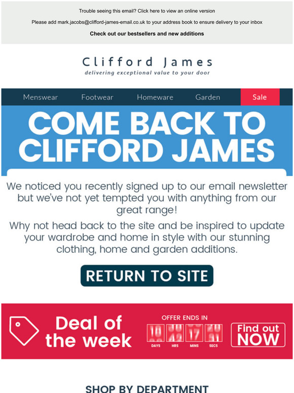 Thanks again for joining Clifford James
