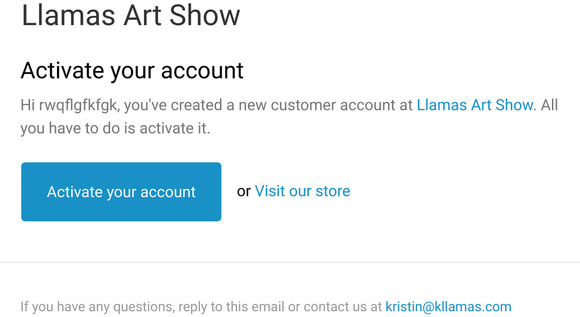 Customer account activation
