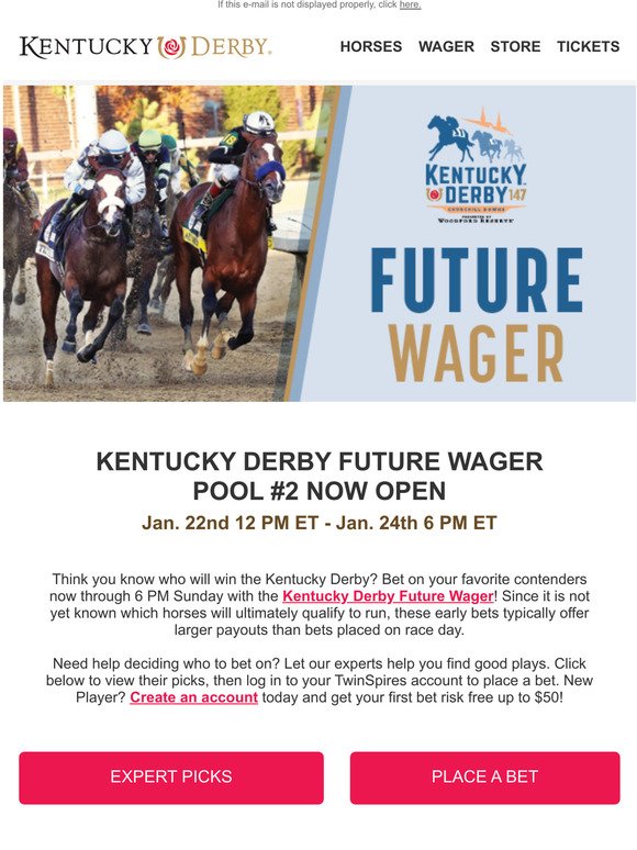 Kentucky Derby Future Wager Now Open!