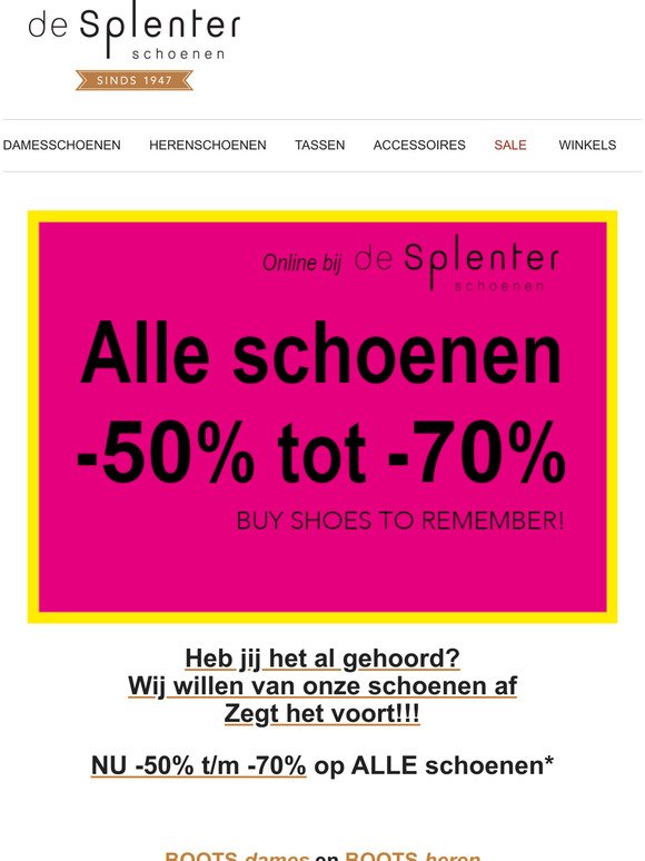 Zich voorstellen zitten Verstikken Desplenterschoenen.nl: De Splenter Schoenen stopt | Milled